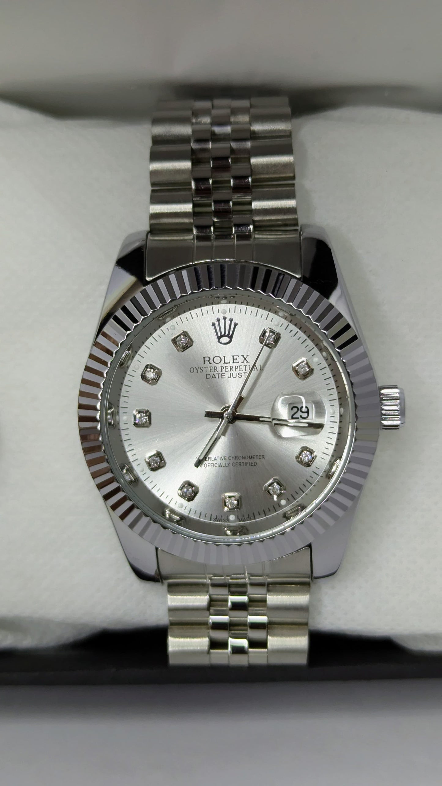 Rolex Date Just 36mm Silver Dial.