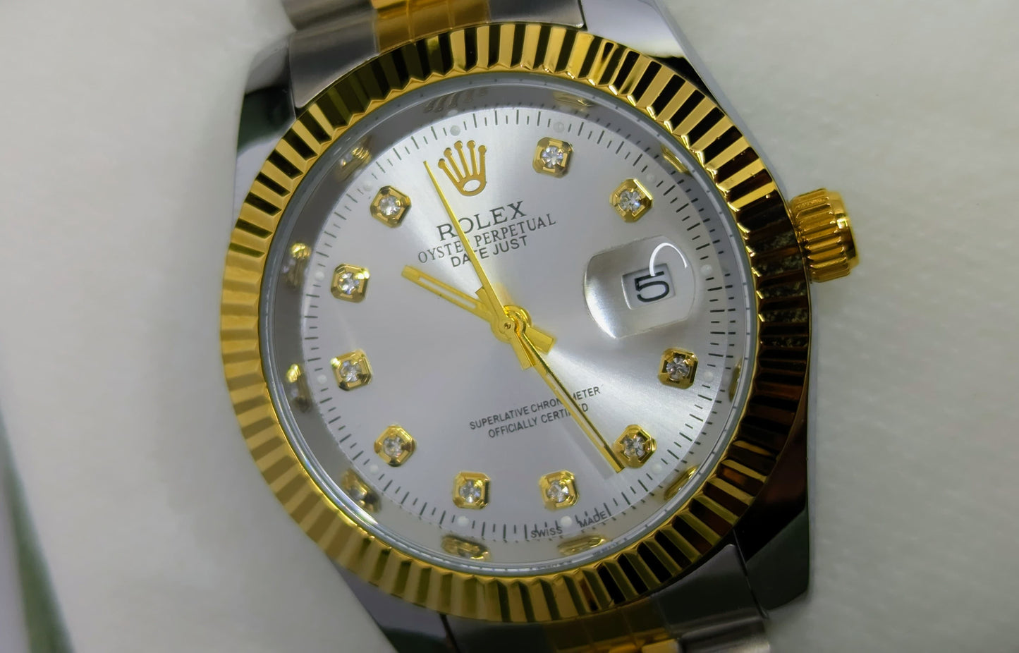 Rolex Datejust 36mm Silver Dial with Gold Case.