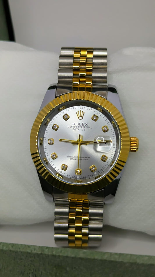 Rolex Datejust 36mm Silver Dial with Gold Case.