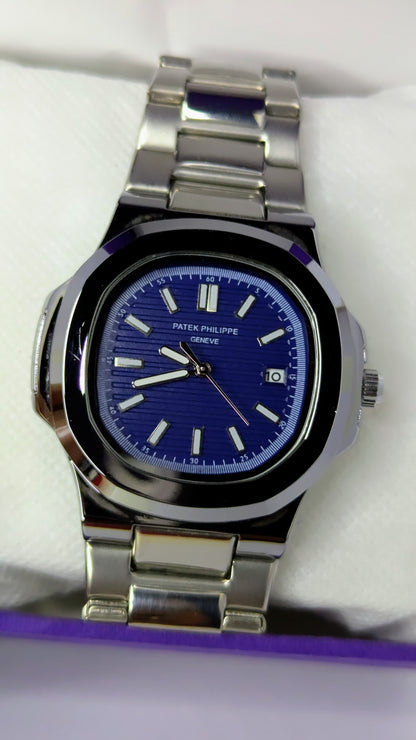 PP Silver with Navy Blue Dial.
