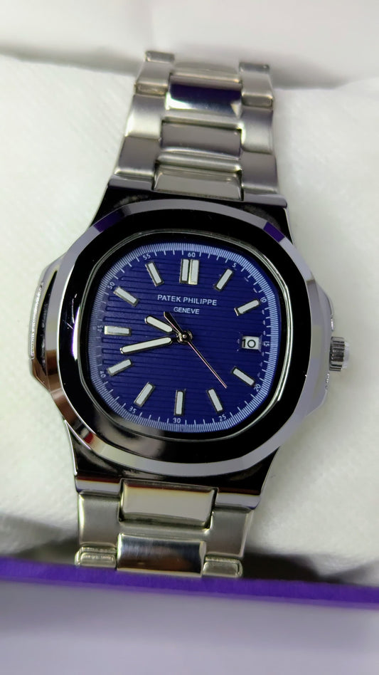 PP Silver with Navy Blue Dial.
