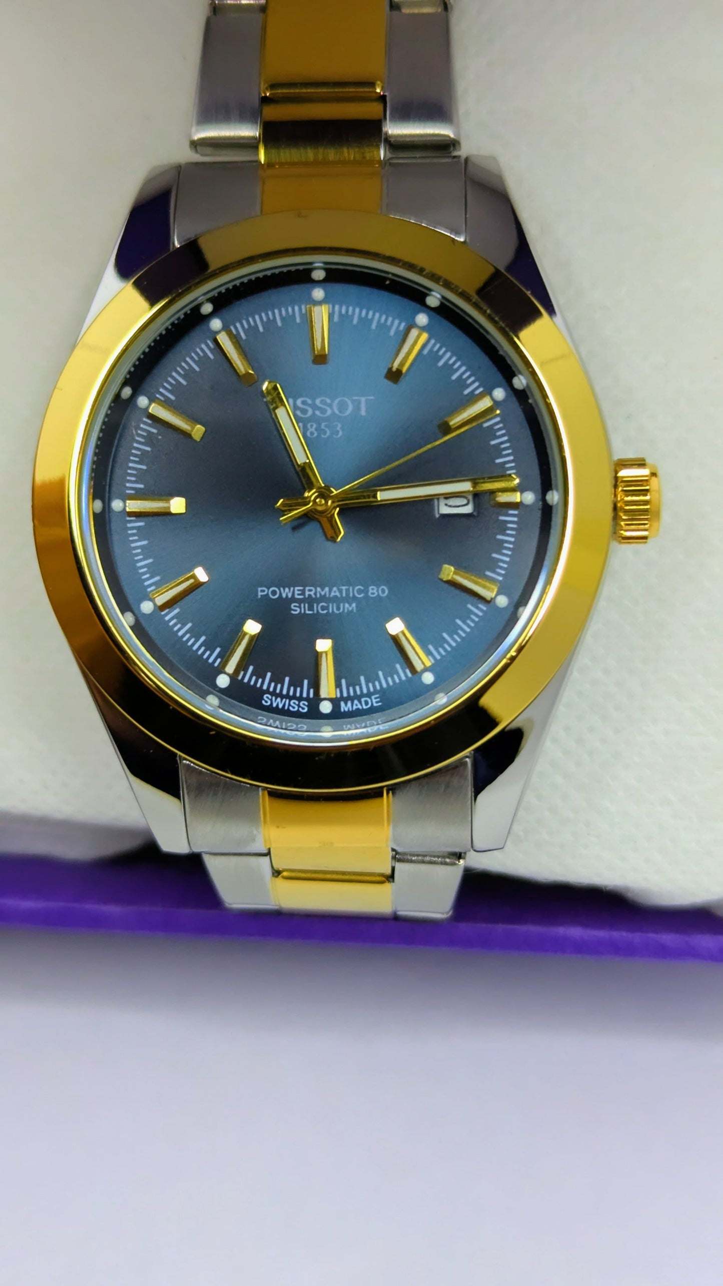 Tissot Powermatic 80 – Two Tone With Navy blue Dial.