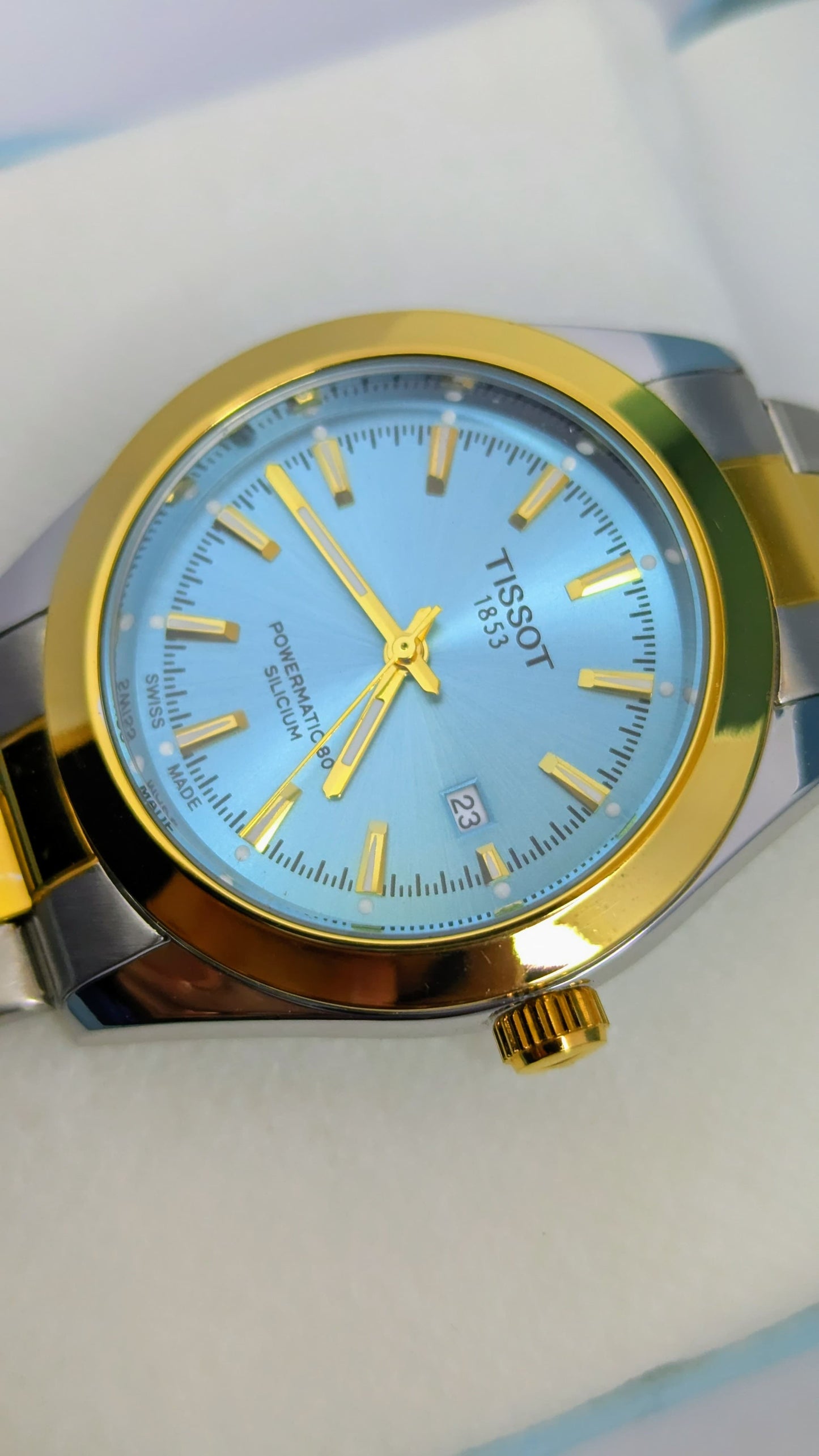 Tissot Powermatic 80 – Two Tone With Tiffany Blue Dial.