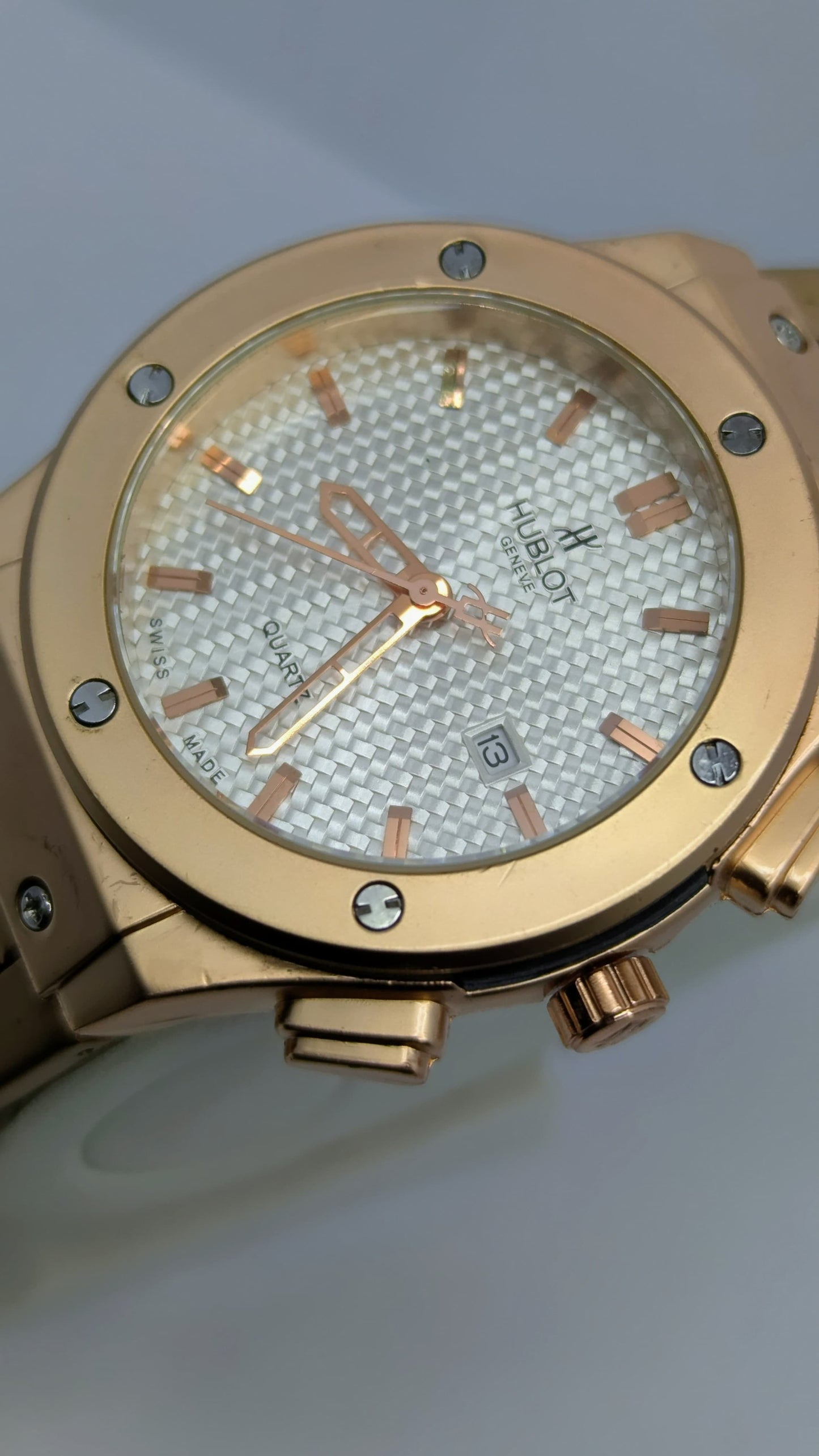 Hublot Genève – Gold with White Dial.